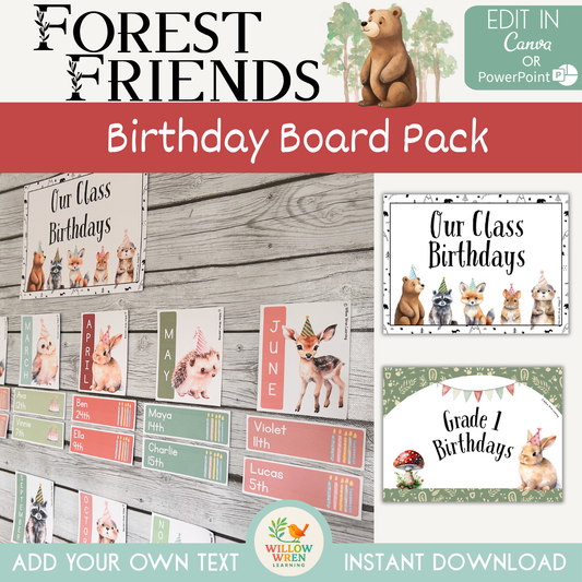 Forest Friends Birthday Board Pack 🍄