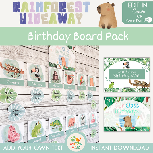 Rainbow Hideaway Birthday Board Pack 🌿