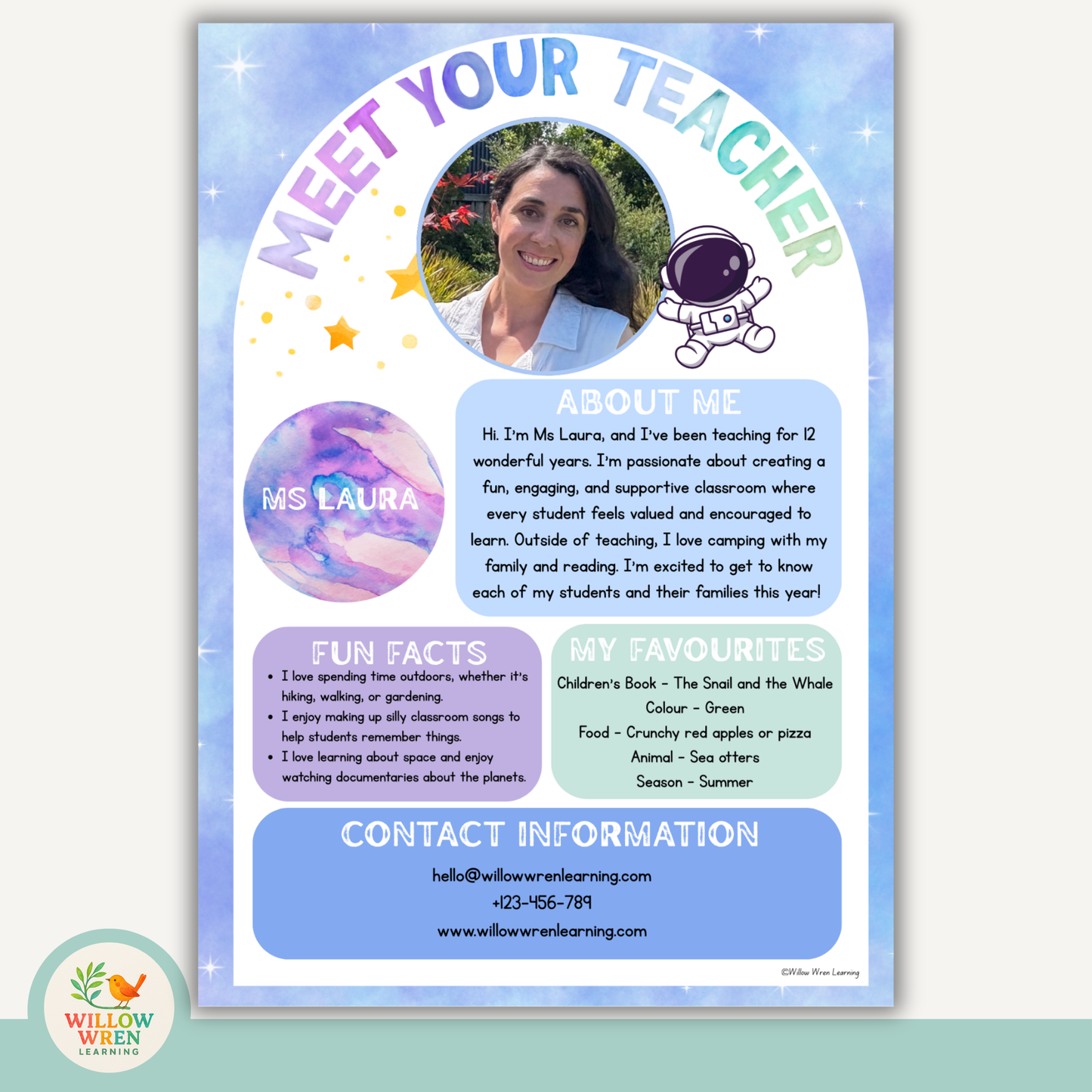 Galaxy Dreams Meet the Teacher Template 🪐