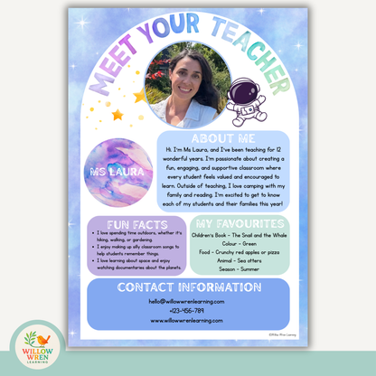 Galaxy Dreams Meet the Teacher Template 🪐