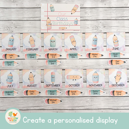 Rainbow Pencils Birthday Board Pack ✏️