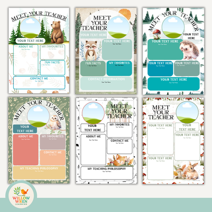 Forest Friends Meet the Teacher Template 🍄