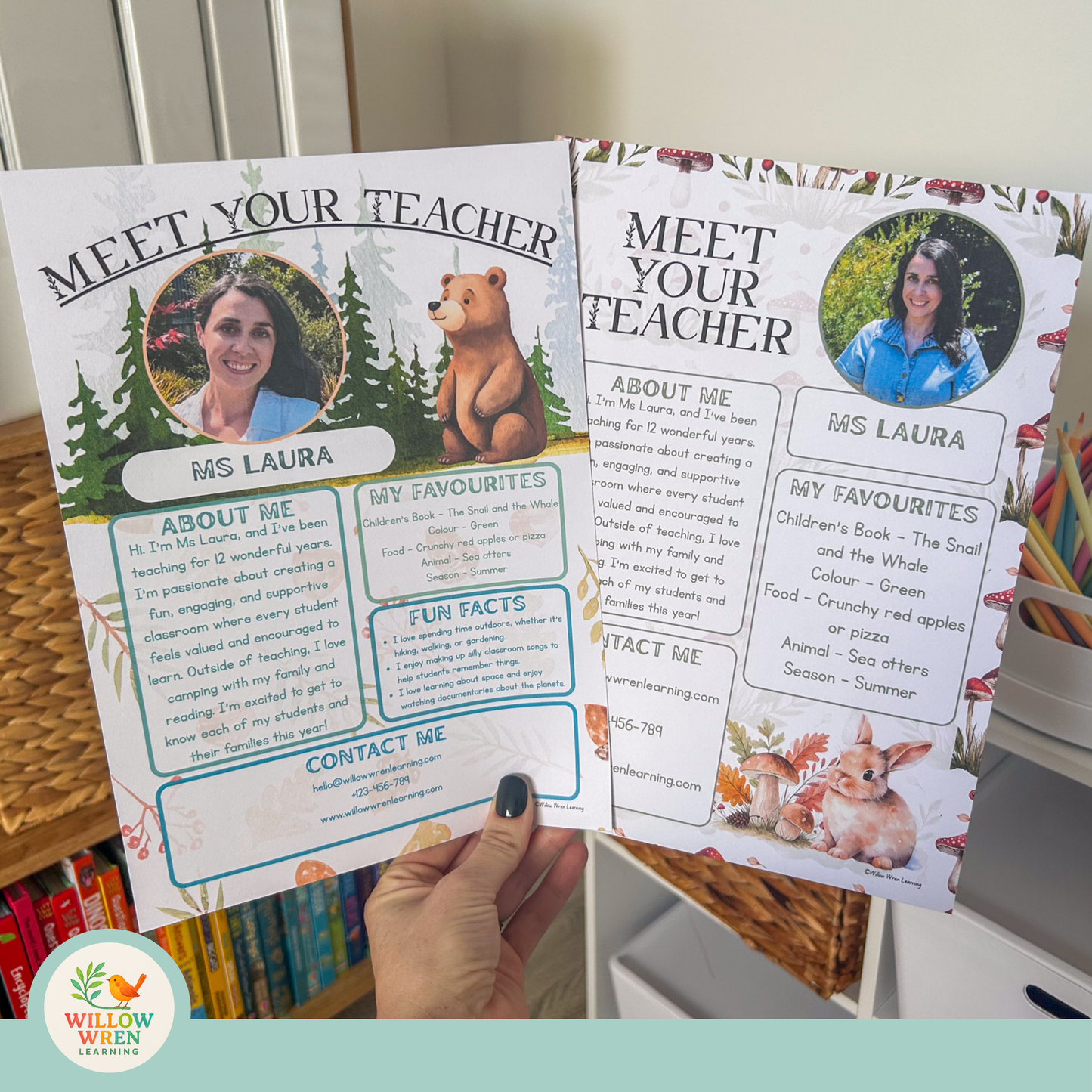 Forest Friends Meet the Teacher Template 🍄