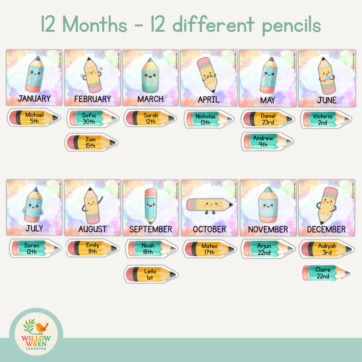 Rainbow Pencils Birthday Board Pack ✏️