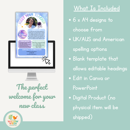 Galaxy Dreams Meet the Teacher Template 🪐