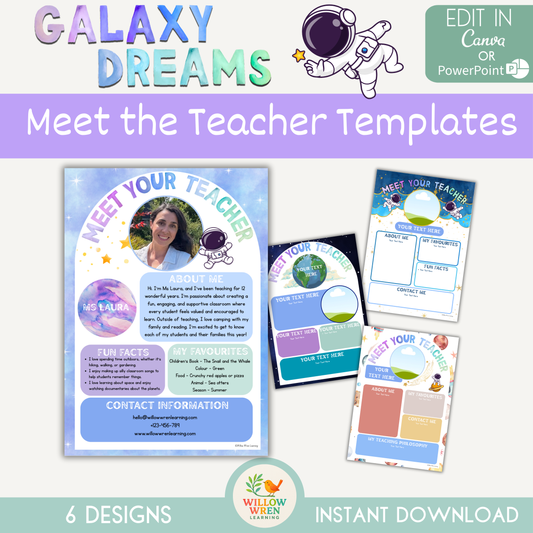 Galaxy Dreams Meet the Teacher Template 🪐